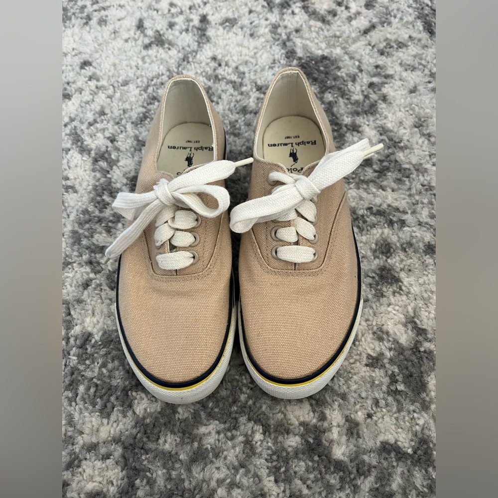 Polo by Ralph Lauren Vintage Tan Canvas Sneakers